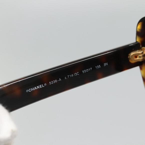 CHANEL Sunglasses Plastic Brown CC Auth sw1211 display picture 3